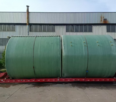 三益第三批DN5000*5100玻璃鋼儲罐2臺已裝車完畢